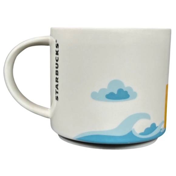 Starbucks 14oz White and Blue with shades of yellow green Orange California Mug - Picture 4 of 4